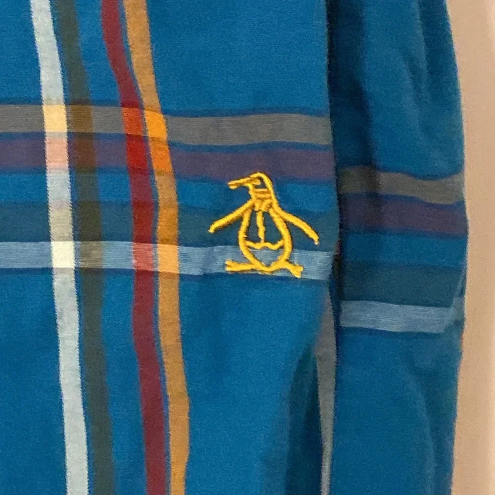 Original Penguin Blue Plaid Lounge/Pajama Pants Size Small 100% Cotton